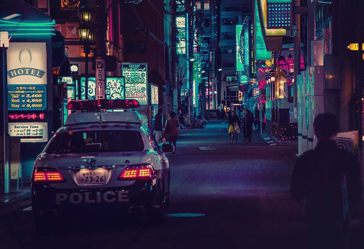Fotografía nocturna de Tokio